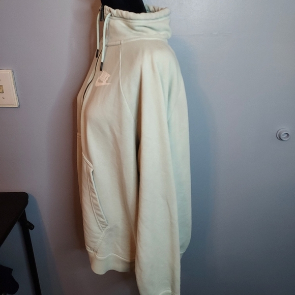 Nike Pullover Sweatshirt Womens Size Large Blue Long Sleeve 1/2 Zip Cowl Neck - Picture 7 of 16